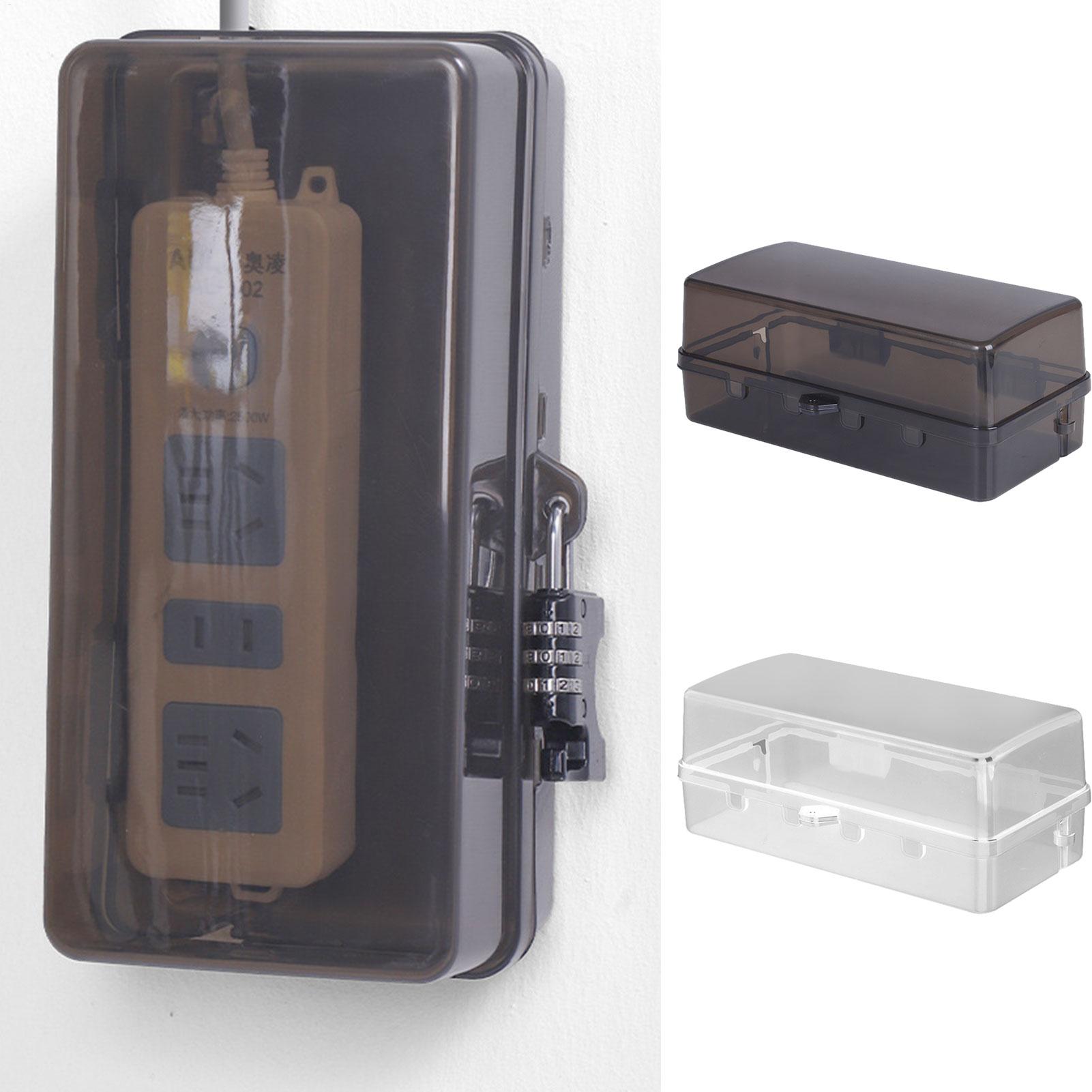 Outdoor Power Strip With Cover - กล่องปลั๊กพลาสติกทนทาน กล่องจัดการสายเคเบิลกันน้ำ ป้องกันการโจรกรรม ปกป้องปลั๊กไฟ ฝาครอบสายต่อแบบกันน้ำสำหรับใช้งานกลางแจ้ง