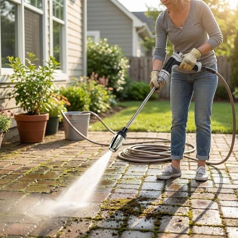 Outdoor Power Washer - J0MA Universal Garden Hose เครื่องฉีดน้ำแรงดันสูงพร้อมอะแดปเตอร์เชื่อมต่อด่วนสำหรับพื้นผิวทำความสะอาดอย่างล้ำลึก ติดตั้งง่าย