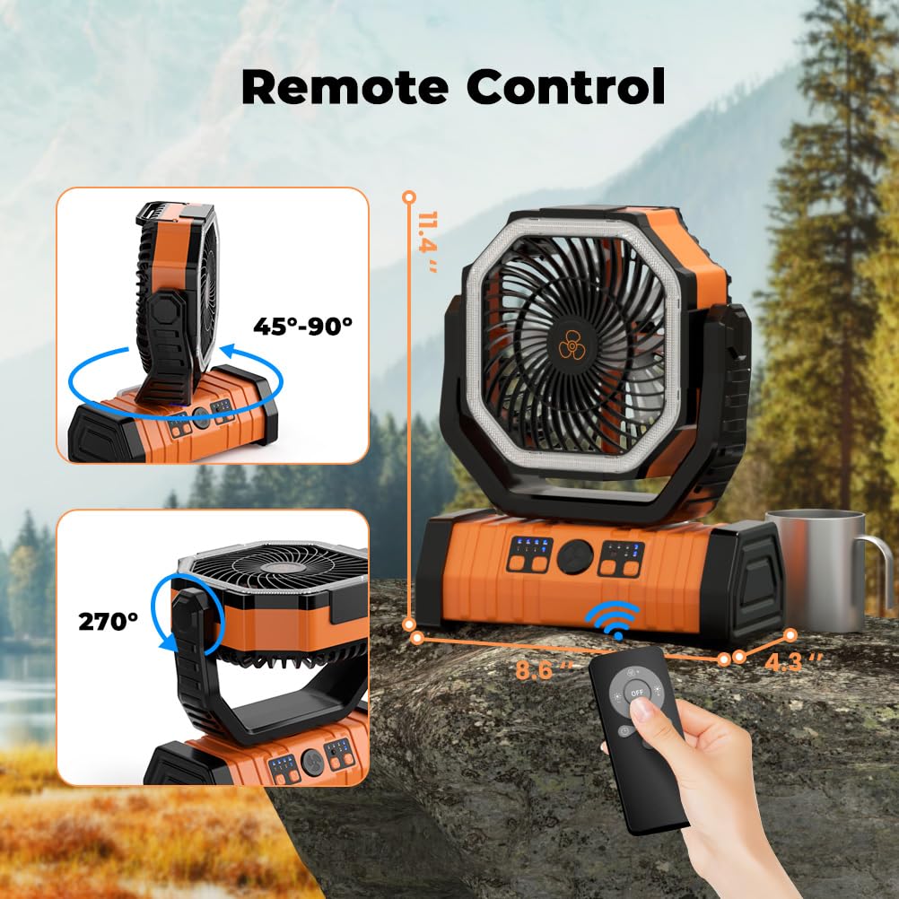 พัดลมตั้งแคมป์ 20000mAh พัดลมแ - Outdoor Power Usa บทวิจารณ์และราคา
