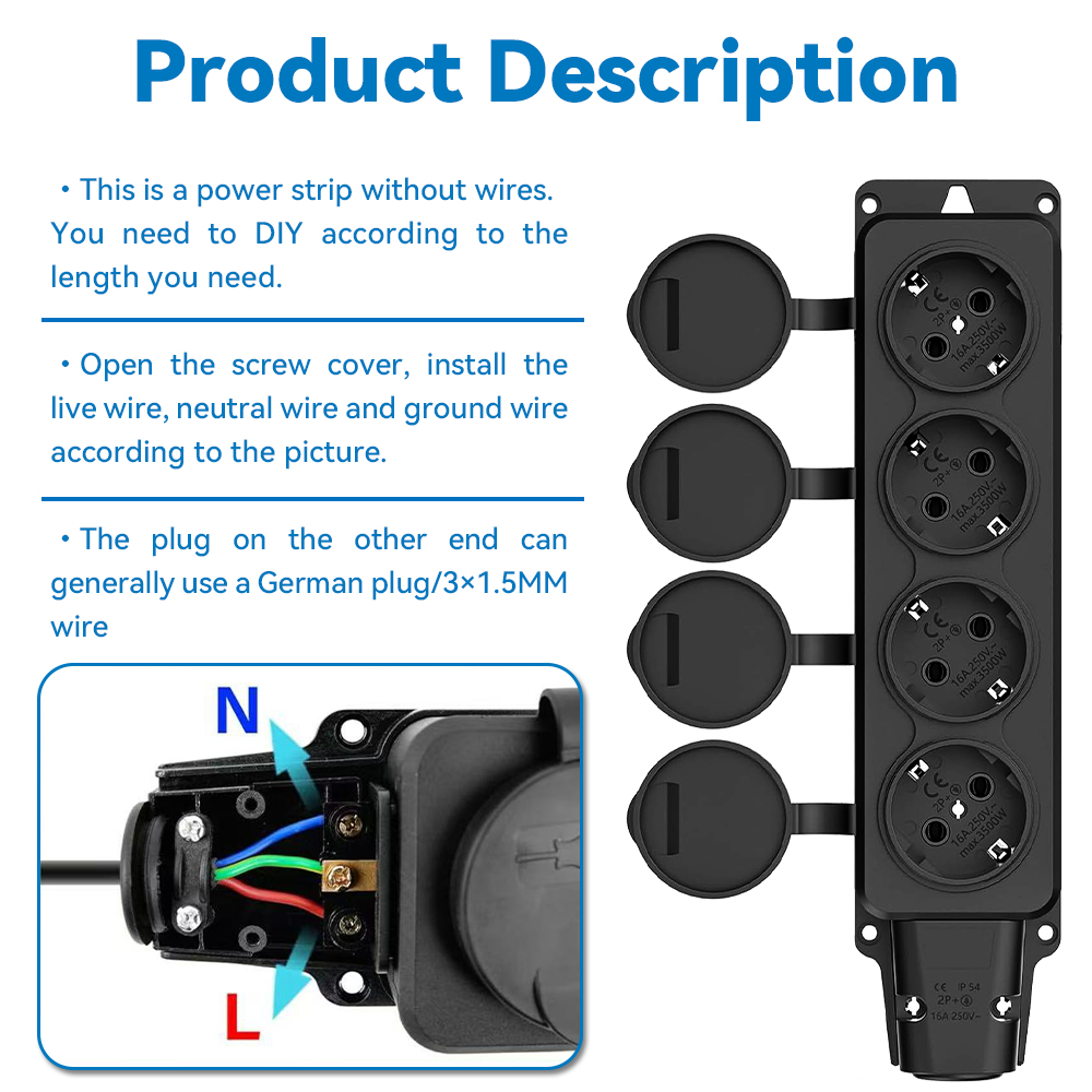 ปลั๊กไฟกลางแจ้งกันน้ำ, 1/2/3/4 - Outdoor Power Strip With Cover บทวิจารณ์และราคา