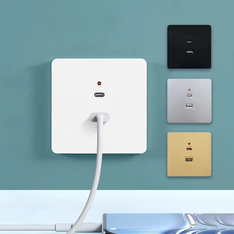 สีดํา Universal Wall USB C ซ็อ - Outdoor Usb Power Strip บทวิจารณ์และราคา