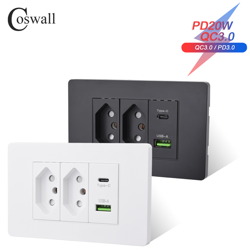 Coswall PC บราซิลมาตรฐาน 20A P - Outdoor Usb Power Strip บทวิจารณ์และราคา